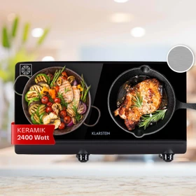 Klarstein Cookbuddy Glaskeramik-Kochfeld freistehend schwarz
