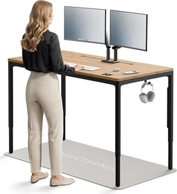 Desktronic HomeMax Sitz-Steh-Schreibtisch 160x80cm Eiche/schwarz