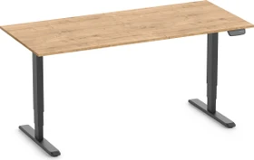 Ergolutions Primus elektrisch höhenverstellbarer Sitz-Steh-Schreibtisch 180x80cm Eiche/schwarz