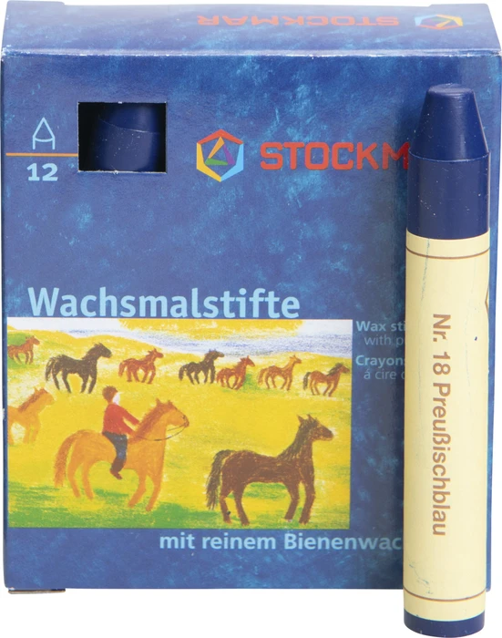 Stockmar Wachsstifte, preußischblau, 12er-Pack