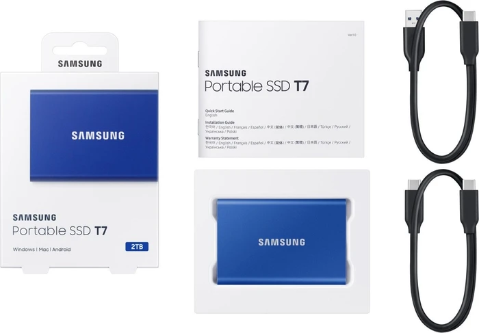 Samsung Portable SSD T7, blau, 2TB, USB-C 3.1