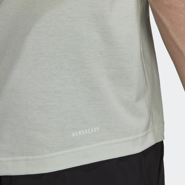 adidas Aeroready Designed 2 Move Feelready Sport Funktionsshirt kurzarm linen green/white (Herren)