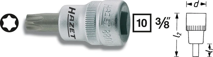 Hazet 8802-T40 Torx Steckschlüssel 3/8", T40x43.5mm