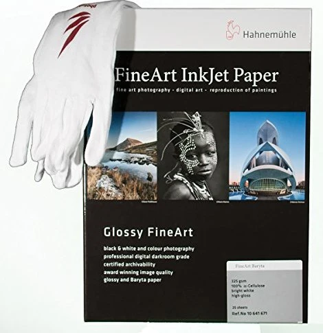 Hahnemühle Digital Glossy FineArt Baryta Inkjetpapier hochglänzend hellweiß, A4, 325g/m², 25 Blatt