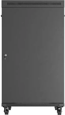 Lanberg 19" Rackschrank 27HE, LCD, freistehend, Flat Pack, V2, Glastür, IP20, RAL 9004, 1000mm tief