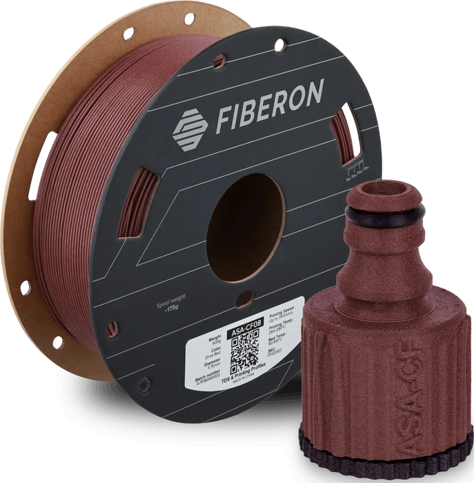 Polymaker Fiberon ASA-CF08, Dark Red, Spule, 1.75mm, 500g