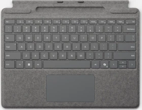 Microsoft Surface Pro Keyboard mit Copilot-Taste/Stiftaufbewahrung, Platin, DE