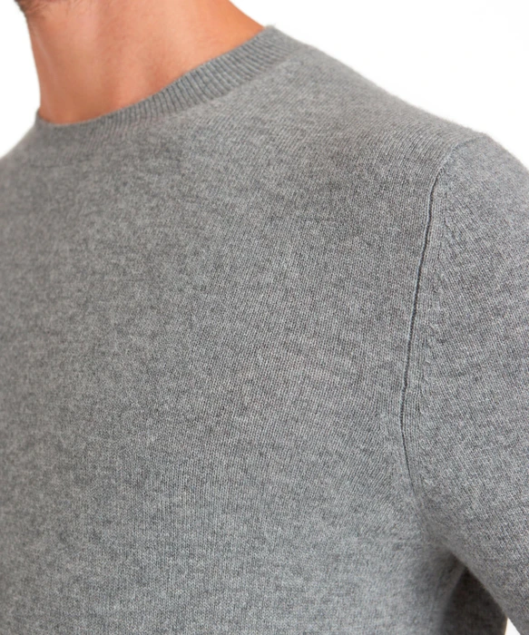 Falke Luxury Rundhals Pullover light greymel. (Herren)