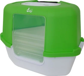 Catit Cat Love Ecktoilette mit Dach, grün/transparent