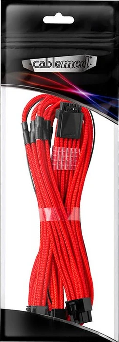 CableMod C-Series Pro ModMesh 12VHPWR for Corsair, 3x 8-Pin PCIe Stecker auf 16-Pin PCIe 5.0 12VHPWR Stecker, Adapterkabel, rot, 60cm