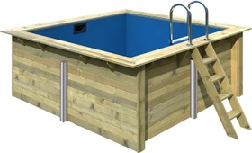 Karibu Holz Frame Pool Set rechteckig 308x276x125cm