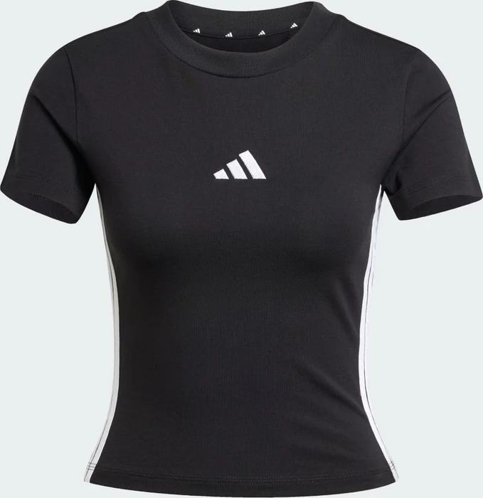 adidas Essentials 3-Streifen Slim Baby T-Shirt kurzarm schwarz/weiß (Damen)