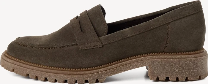 Tamaris Lederslipper olive (Damen)