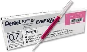 Pentel EnerGel Roller Pen LR7-PX, Tintenrollermine 0.35mm (0.7mm Ball) rosa, 12er-Pack