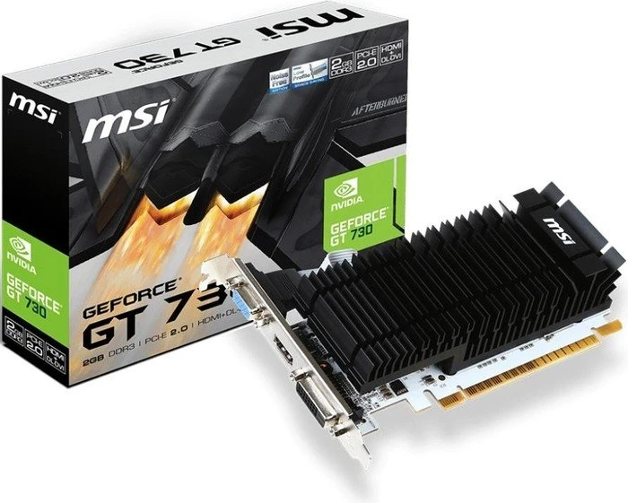 MSI GeForce GT 730, N730K-2GD3H/LP, 2GB DDR3, VGA, DVI, HDMI