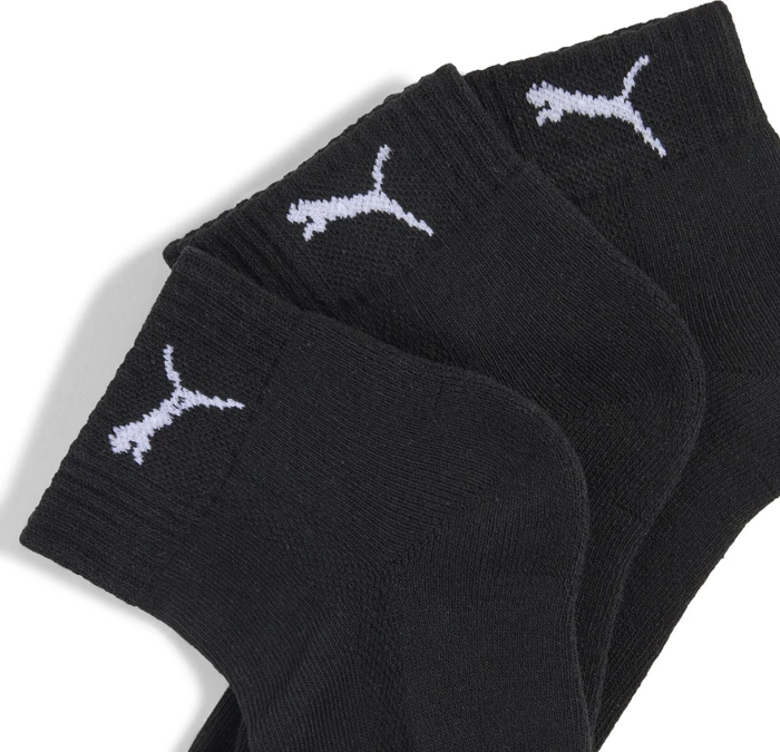 Puma Cushioned Quarter Socken schwarz, 3 Paare