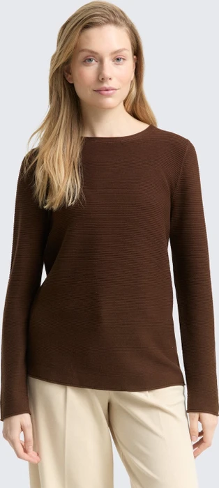 Tom Tailor Rundhalsausschnitt Strickpullover dark pecan brown (Damen)