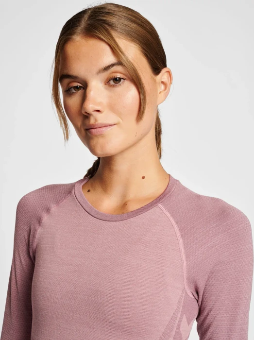hummel CEA Seamless Tight Funktionsshirt langarm woodrose/rose taupe melange (Damen)