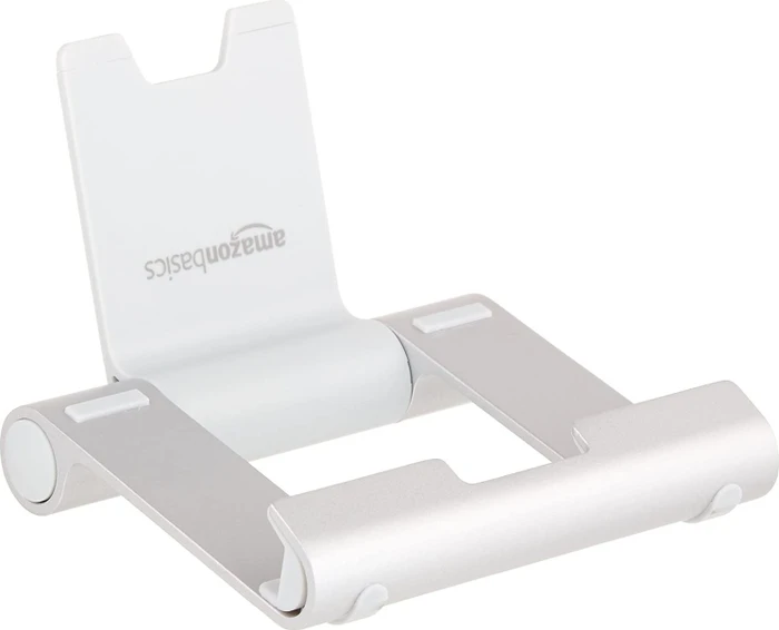 AmazonBasics tragbarer verstellbarer Ständer, Tablet-Stand 4-10", silber