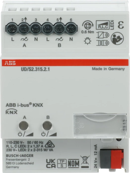 ABB UD/S2.315.2.1 Universal-Dimmaktor 2-fach, 4TE REG