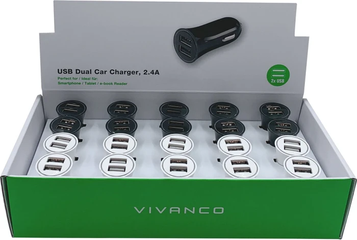 Vivanco Universal USB Dual Kfz-Ladegerät schwarz