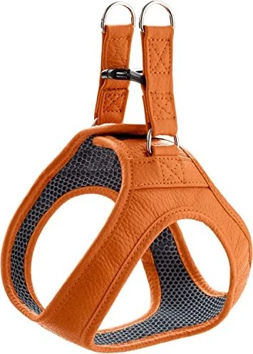 Hunter Hilo Hundegeschirr mit Leder, für kleine Hunde, S, orange (68423)