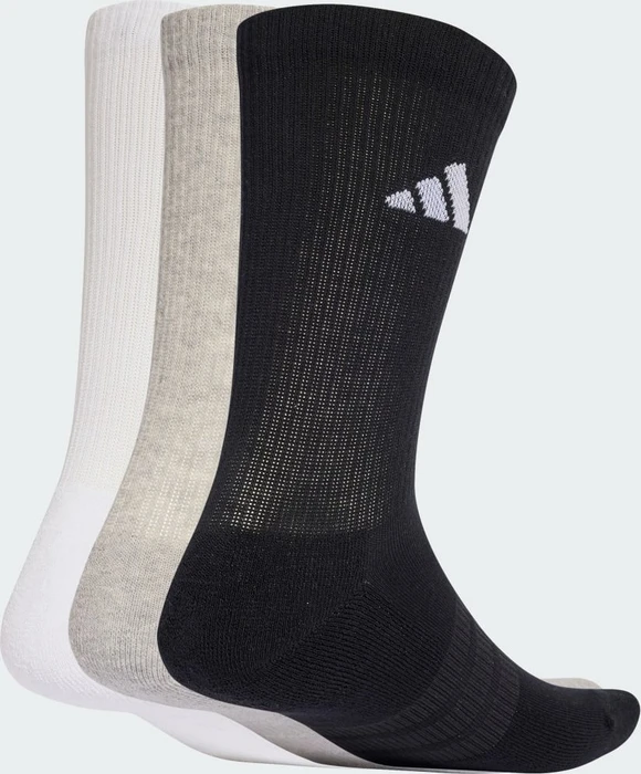 adidas Cushioned Crew Socken medium grey heather/white/black/grey six, 3 Paare