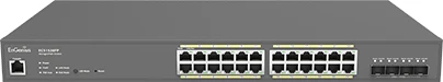 EnGenius Cloud Switch Series ECS Rackmount Gigabit Managed Switch, 24x RJ-45, 4x SFP+, 410W PoE+