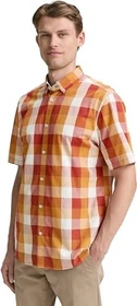 Tom Tailor Regular Fit Big Check Hemd kurzarm rot (Herren)