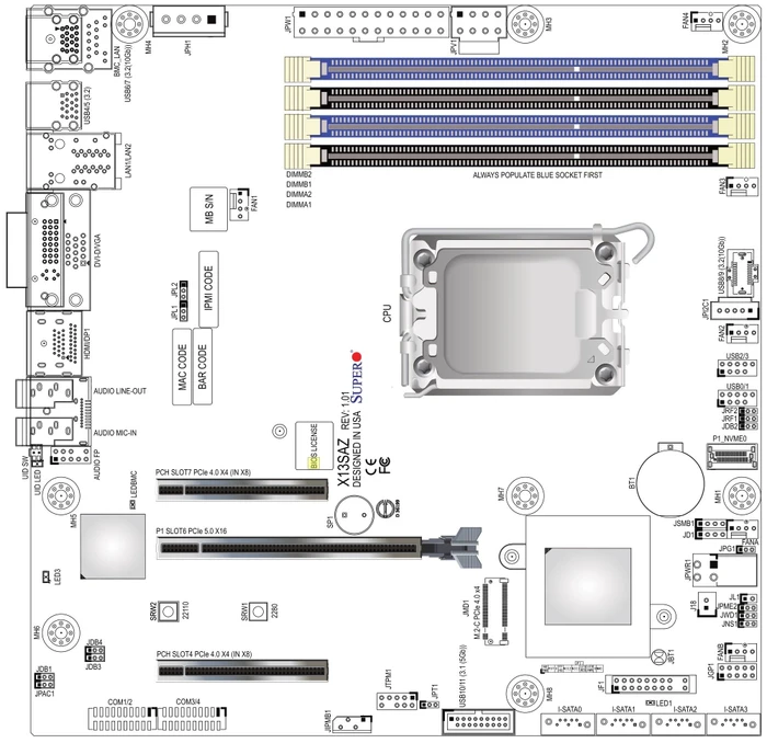 Supermicro X13SAZ-F, bulk (Intel 1700)