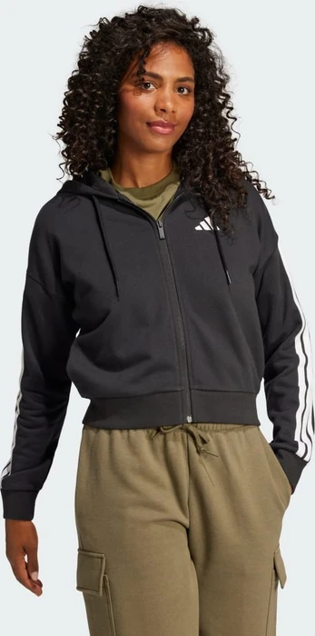 adidas Essentials 3-Streifen French Terry Hoodie schwarz/weiß (Damen)