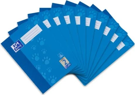 Oxford Schulheft, A4, Lineatur 2, blau, 32 Blatt, 10er-Pack