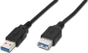 Digitus USB 3.0 Verlängerungskabel, USB-A [Stecker] auf USB-A [Buchse], 1.8m schwarz (AK-300203-018-S, DK-300208-018-D, CC-100203-020-N-B)