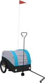 vidaXL Transport 123x52cm Fahrradanhänger schwarz/blau