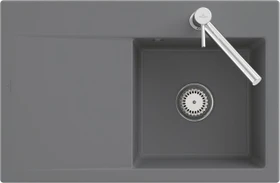 Villeroy & Boch Subway Style 45 Flat flächenbündig Becken links mit Ablauffernbedienung stone white