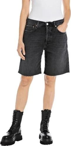 Replay Bermuda Shorts Regular Fit Jeans dark grey (Damen)