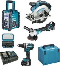 Makita DLX2272TJ Combo Kit Akku-Maschinenset inkl. MAKPAC + 2 Akkus 5.0Ah