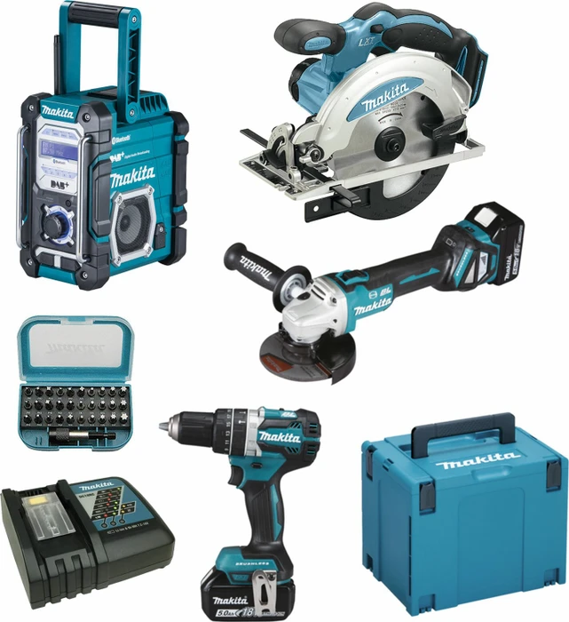 Makita DLX2272TJ Combo Kit Akku-Maschinenset inkl. MAKPAC + 2 Akkus 5.0Ah