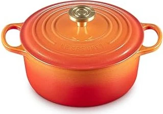 Le Creuset Signature Gusseisen Bräter rund 24cm 4.2l flamme dorée