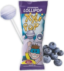 Miradent XyliPOPs Zahnremineralisierung Zahnpflege Lollipop Blaubeere, 150g (25x 6g)