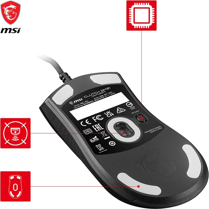 MSI Clutch GM31 Lightweight Gaming Mouse schwarz, USB