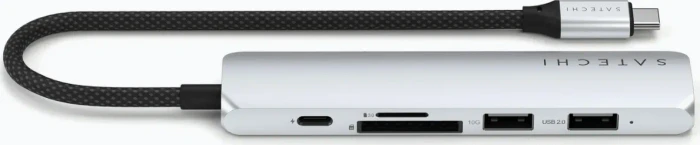Satechi 6-in-1 Slim Multiport Adapter, silber, USB-C 3.1 [Stecker]