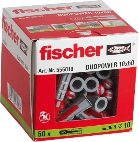 fischer DuoPower 10x50 Universaldübel, 10x50mm, 50 Stück