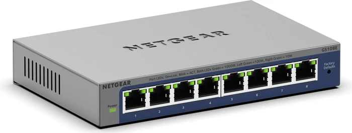 Netgear ProSAFE Plus GS100 Desktop Gigabit Smart Switch, 8x RJ-45