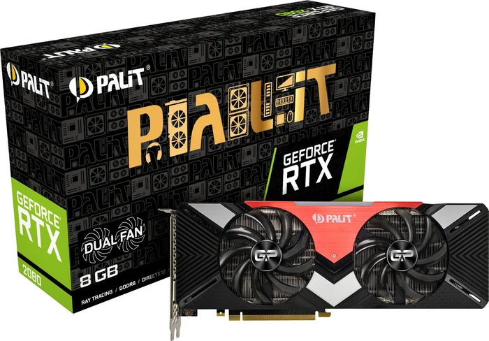 Palit GeForce RTX 2080 Dual, 8GB GDDR6, HDMI, USB-C, 3x DP