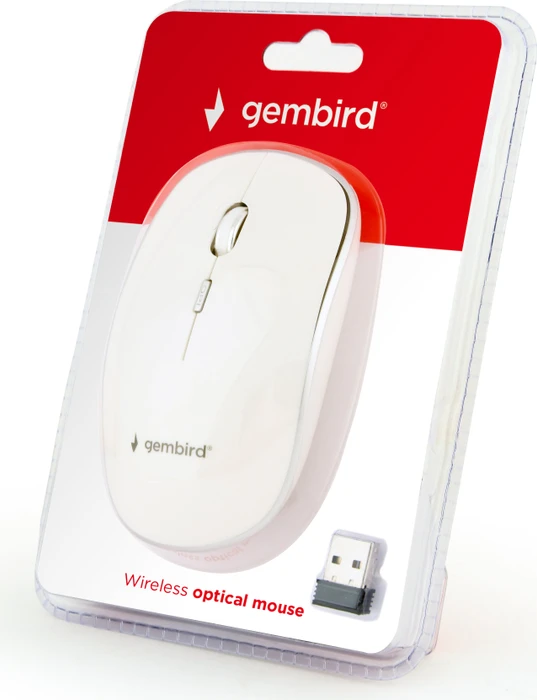 Gembird Wireless Optical Mouse 4B-01 weiß/silber, USB