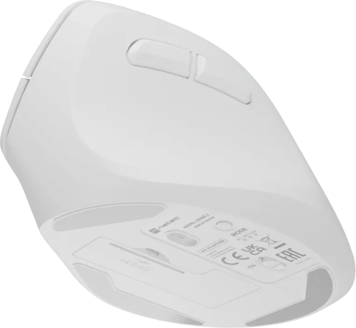 Natec Crake 2 Vertical Wireless Mouse weiß, USB/Bluetooth