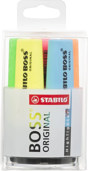 STABILO Boss Original gelb/grün/orange/rot/pink/blau, 6er-Pack, Dose
