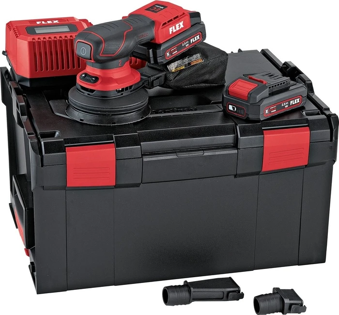 Flex ORE 2-125 18-EC/2.5 Set Akku-Exzenterschleifer inkl. L-Boxx + 2 Akkus 2.5Ah