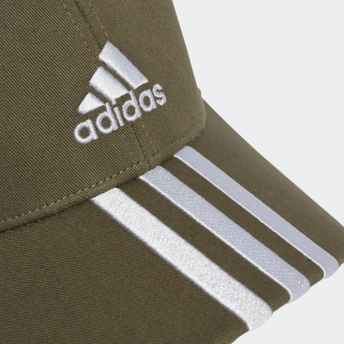 adidas 3-Streifen Cotton Twill Baseball Kappe olive strata/white